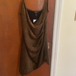 Shimmer Gold Asymmetrical Dress